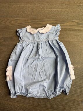 Blue and Pink Peter Pan Collar Bubble
